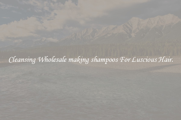 Cleansing Wholesale making shampoos For Luscious Hair.