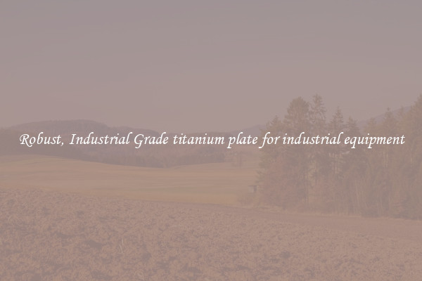 Robust, Industrial Grade titanium plate for industrial equipment