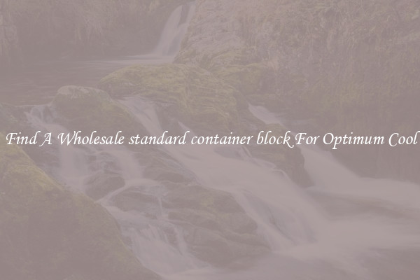 Find A Wholesale standard container block For Optimum Cool