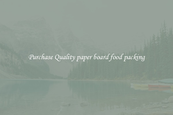 Purchase Quality paper board food packing