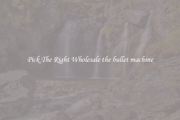 Pick The Right Wholesale the bullet machine