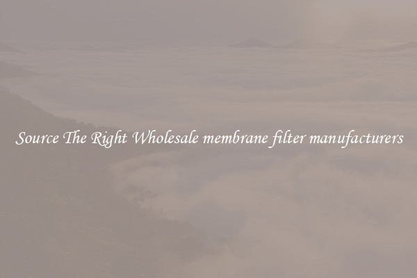 Source The Right Wholesale membrane filter manufacturers