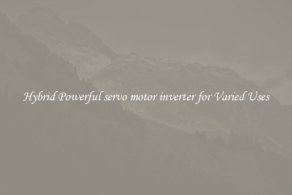 Hybrid Powerful servo motor inverter for Varied Uses